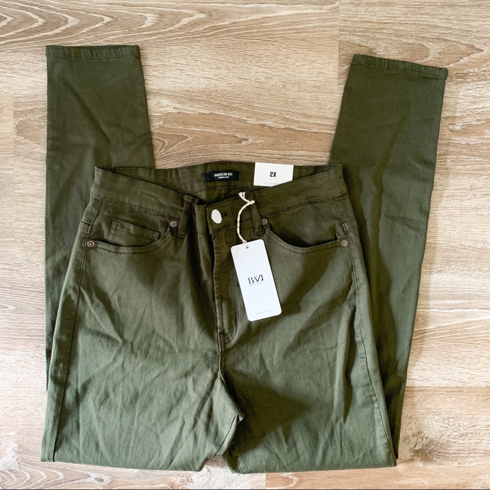 American Bazi Olive High Rise Skinny